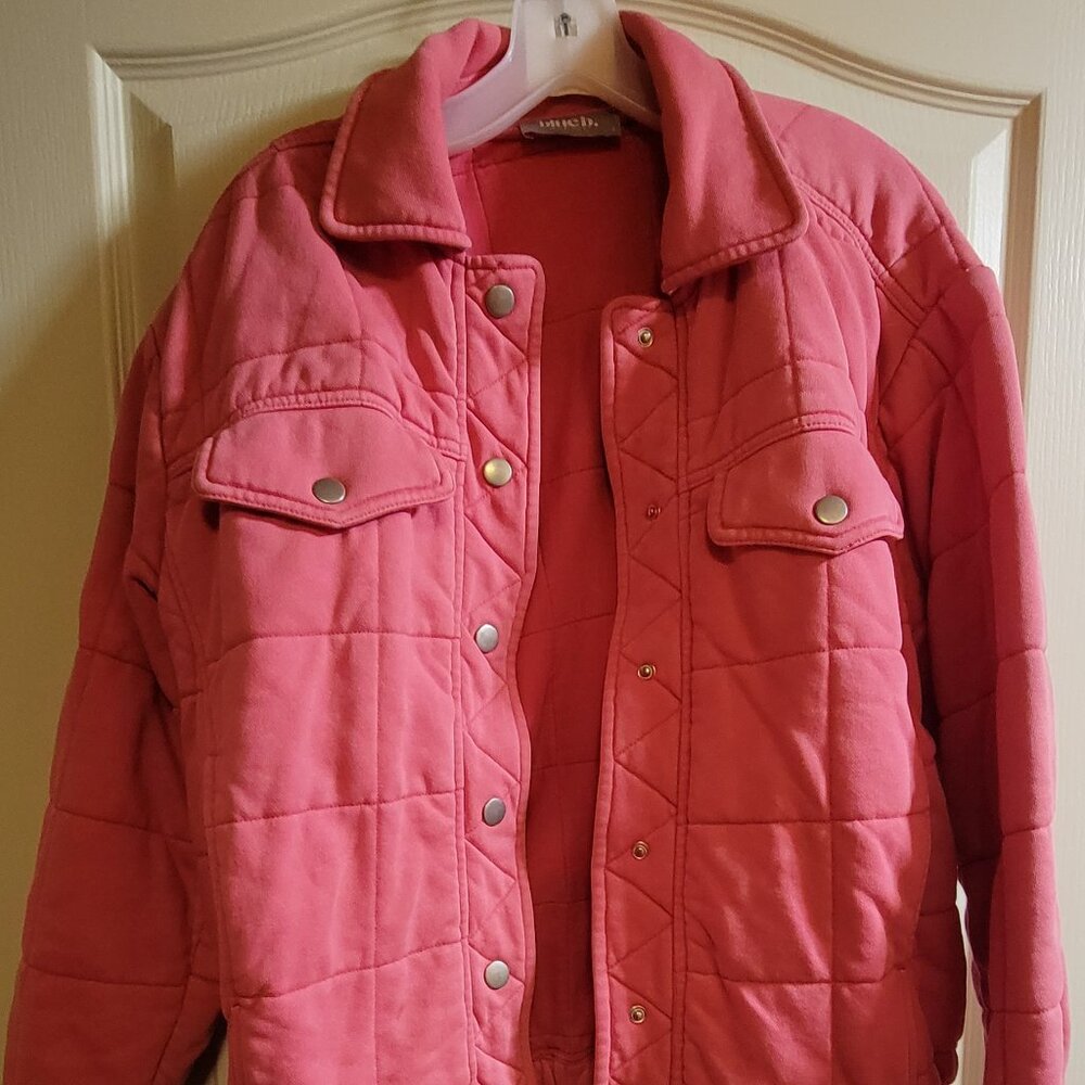 Pink Quilted Bomber Jacket